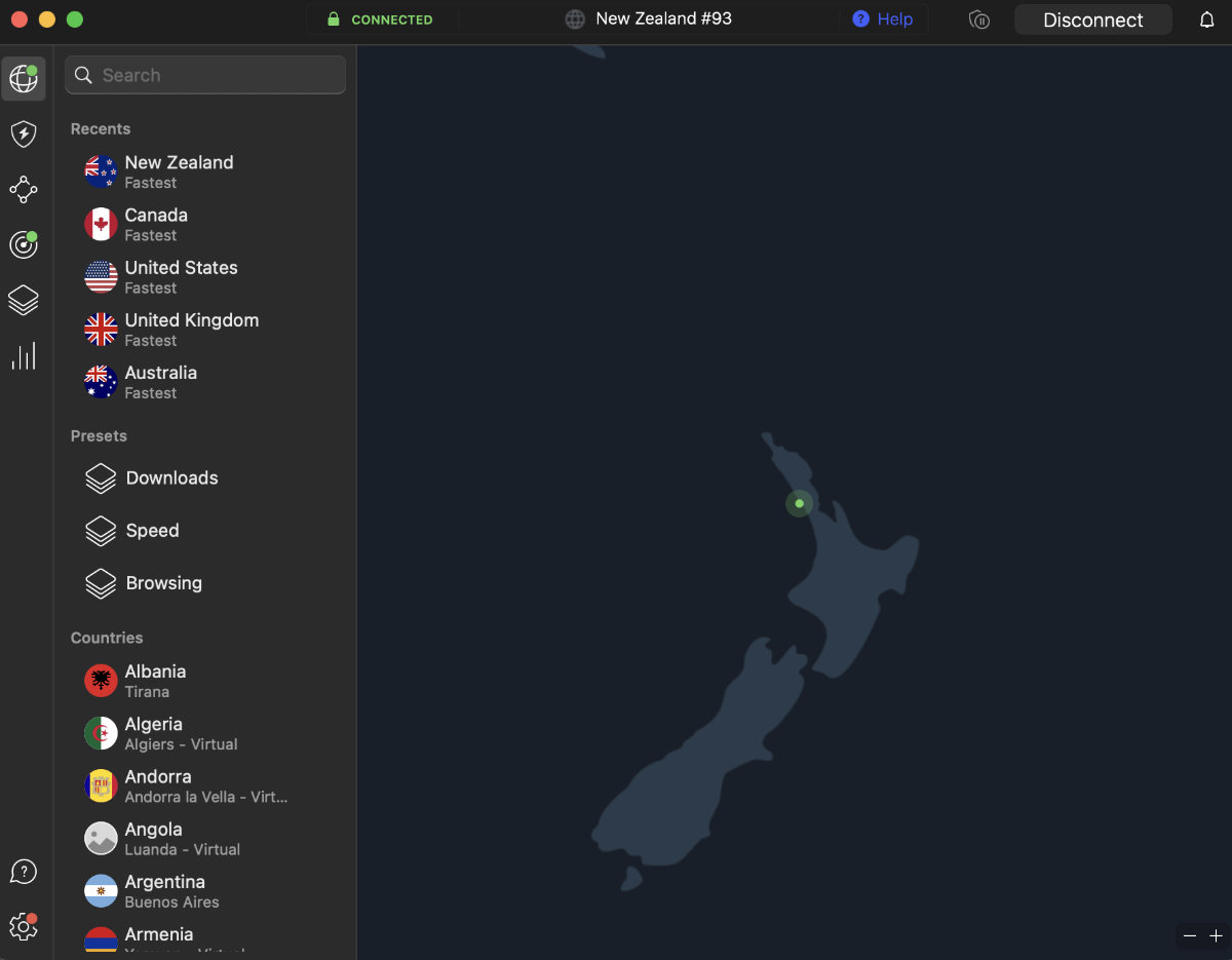 Connecting to NZ server using VPN